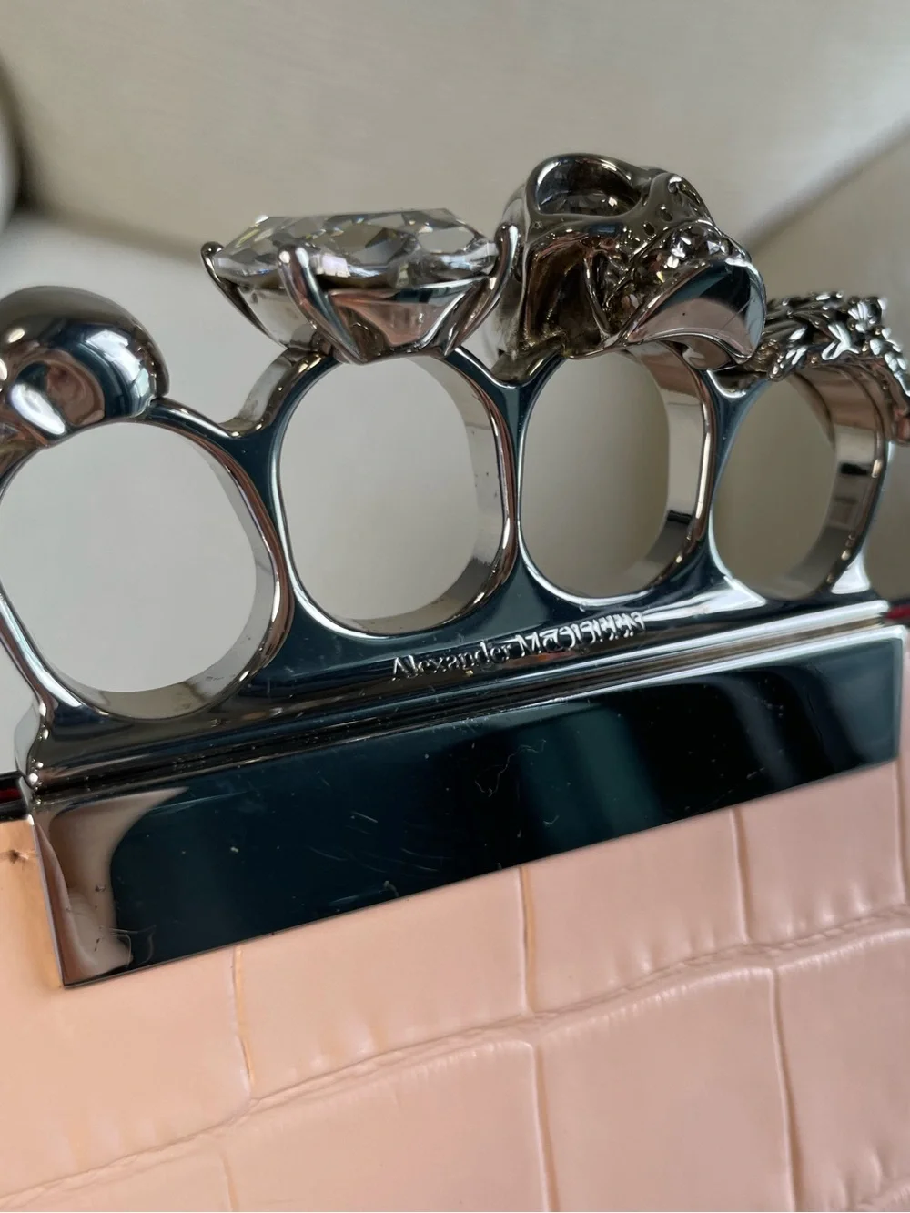 NWT Alexander McQueen Knuckle Clutch with Dust Bag and Branded Cards